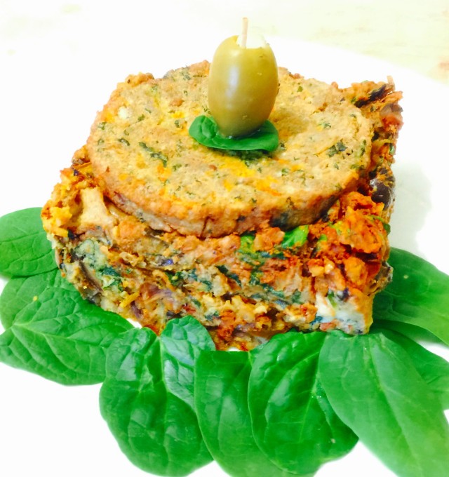 Grilled Eggplant and Spinach Casserole 